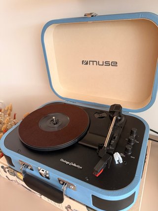 Tocadiscos Muse Azul Estilo Maleta