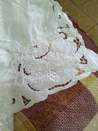 Sábanas antiguas algodón bordadas