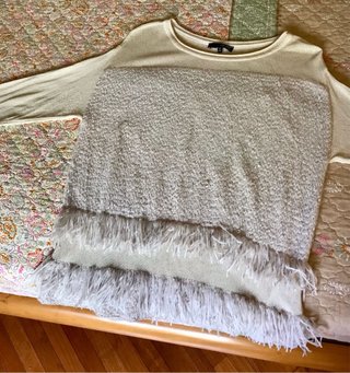 Maglia Liu Jo con frange beige taglia M