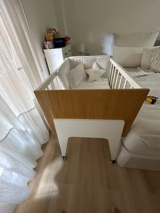 Cuna madera hecha a mano + colchón
