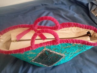 Bolso Capazo de vestir turquesa y fucsia