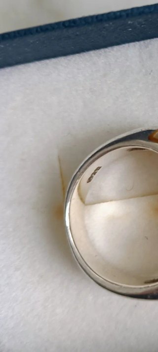 Sortija plata y nácar