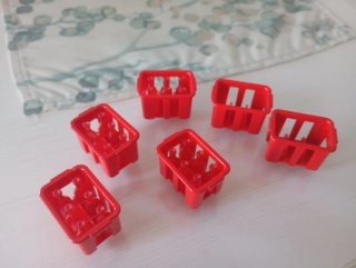 Lote 6 Cajas y botellas Rojas Playmobil