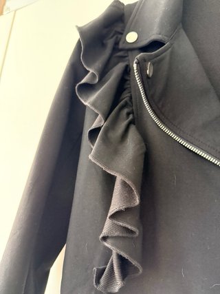 Chaqueta Biker Volantes Negra algodón