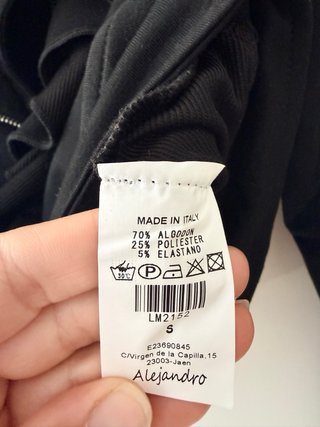 Chaqueta Biker Volantes Negra algodón