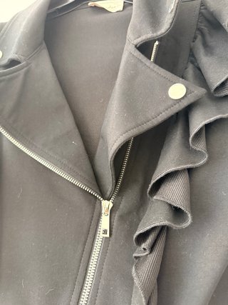 Chaqueta Biker Volantes Negra algodón