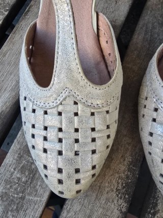 Zapatos Pitillos Blanco Plateados