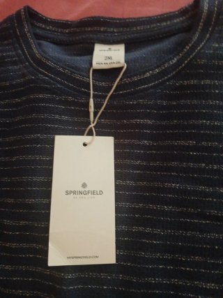Camiseta Springfield Rayas Azul Talla XXL