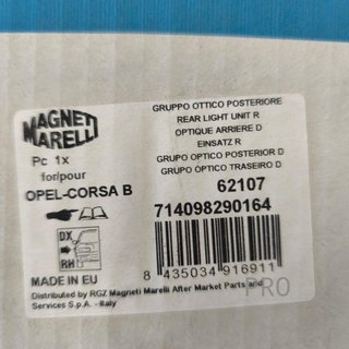 PILOTO TRASERO DERECHO OPEL CORSA NUEVO 62107