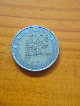 Moneda 2 euros Francia 2008 Presidencia