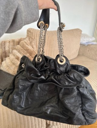 Bolso Dior Negro Piel Acolchado Cadena