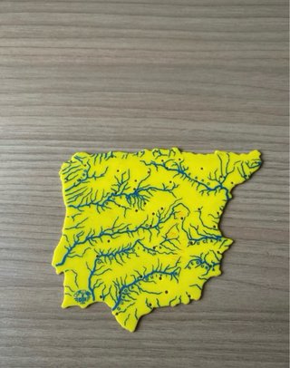 Mapa de España con ríos vintage