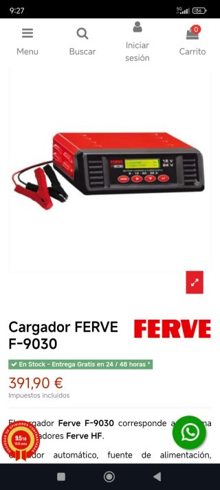Cargador Batería Ferve F-9030 12V/24V