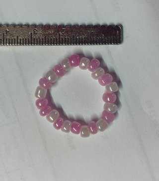 Anello perline rosa e bianche