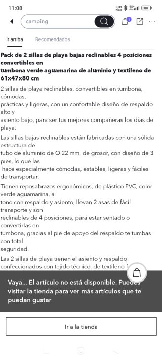 Pack 2 Sillas Playa Plegables