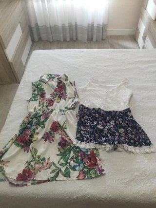 Conjunto Verano Vestido y Mono Flores