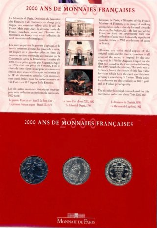 Set Monedas Francesas 2000 Años de Historia 1 de 3
