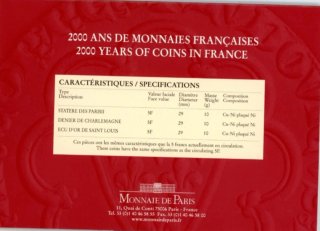 Set Monedas Francesas 2000 Años de Historia 1 de 3