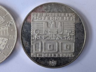2 Monedas Plata 100 Schilling Austria 1976