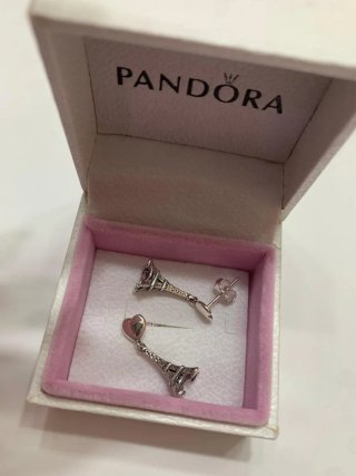 Pendientes Pandora Torre Eiffel Corazón Parisplata