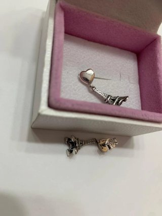 Pendientes Pandora Torre Eiffel Corazón Parisplata