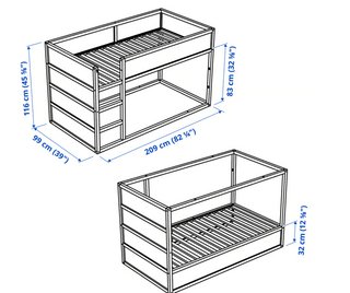 Cama Ikea Reversible Madera Blanca