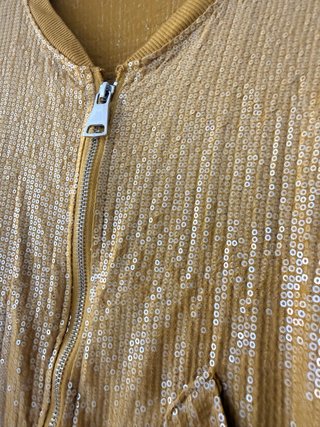 Bomber Jacket Lentejuelas Mostaza