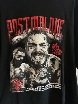 Camiseta Post Malone Talla L Negra
