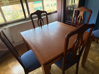 Mesa Comedor Extensible + 5 Sillas Madera