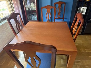 Mesa Comedor Extensible + 5 Sillas Madera