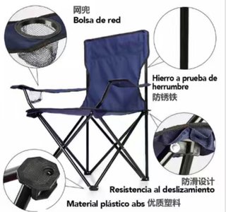 2 Sillas Plegables Azul Marino