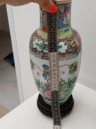 Coppia Vasi Cinesi Vintage Ceramica
