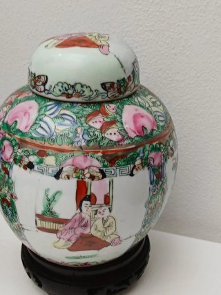 Coppia Vasi Cinesi Vintage Ceramica