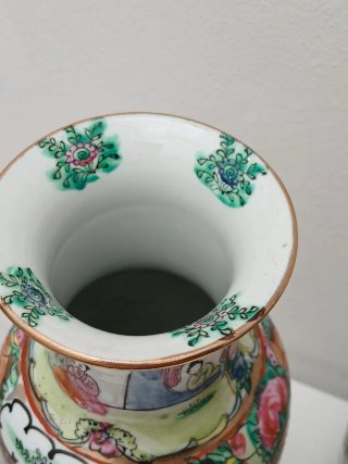 Coppia Vasi Cinesi Vintage Ceramica