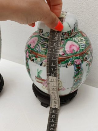 Coppia Vasi Cinesi Vintage Ceramica