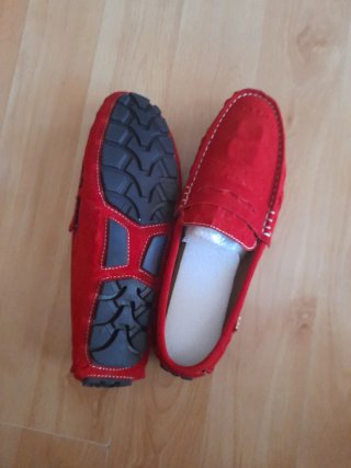 Zapatos mocasines rojos hombre Talla 44