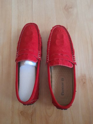 Zapatos mocasines rojos hombre Talla 44