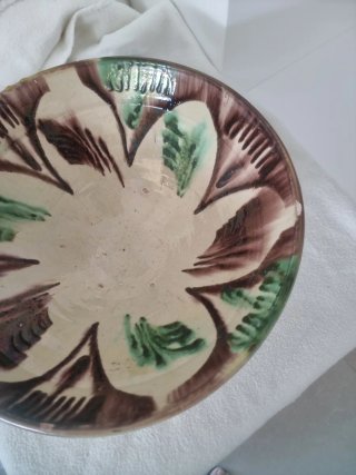 Lebrillo Cerámica Nijar Verde/Marrón Ppios SXX