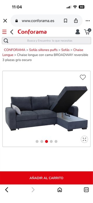 Sofá Cama Chaise Longue Broadway Conforama