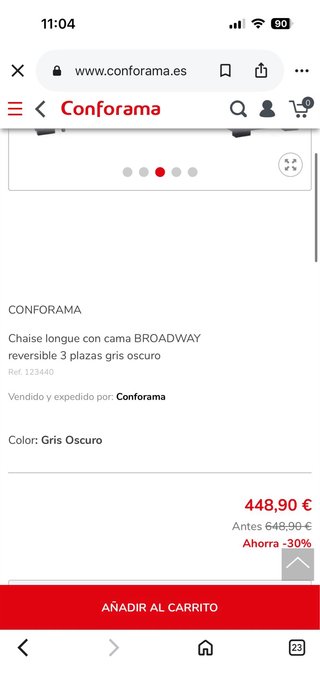 Sofá Cama Chaise Longue Broadway Conforama