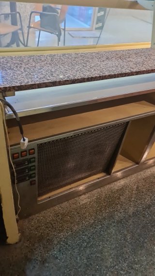 Mostrador Refrigerado de Acero Inoxidable y Mármol