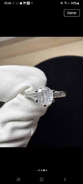 Anillo Plata S925 Compromiso Solitario