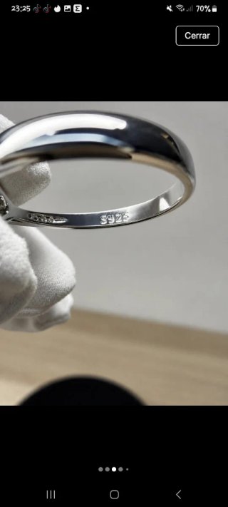 Anillo Plata S925 Compromiso Solitario