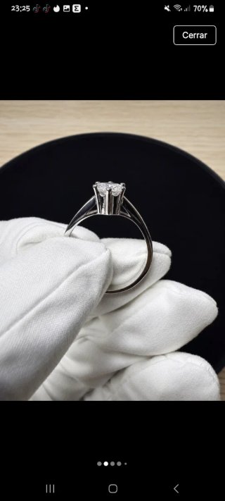 Anillo Plata S925 Compromiso Solitario