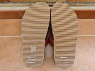 Sandalias de cuero marrón para mujer de piel