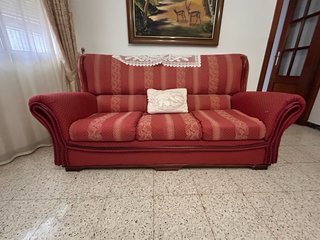 Sofá de 3 plazas tela rojo