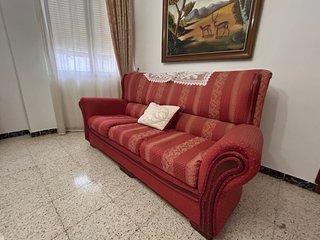 Sofá de 3 plazas tela rojo