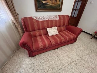 Sofá de 3 plazas tela rojo