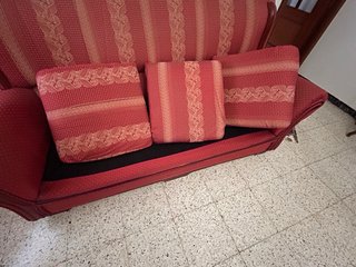 Sofá de 3 plazas tela rojo