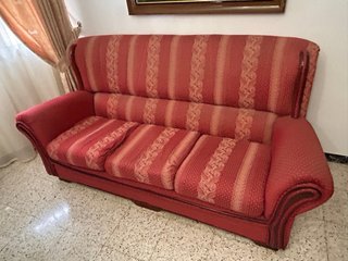 Sofá de 3 plazas tela rojo